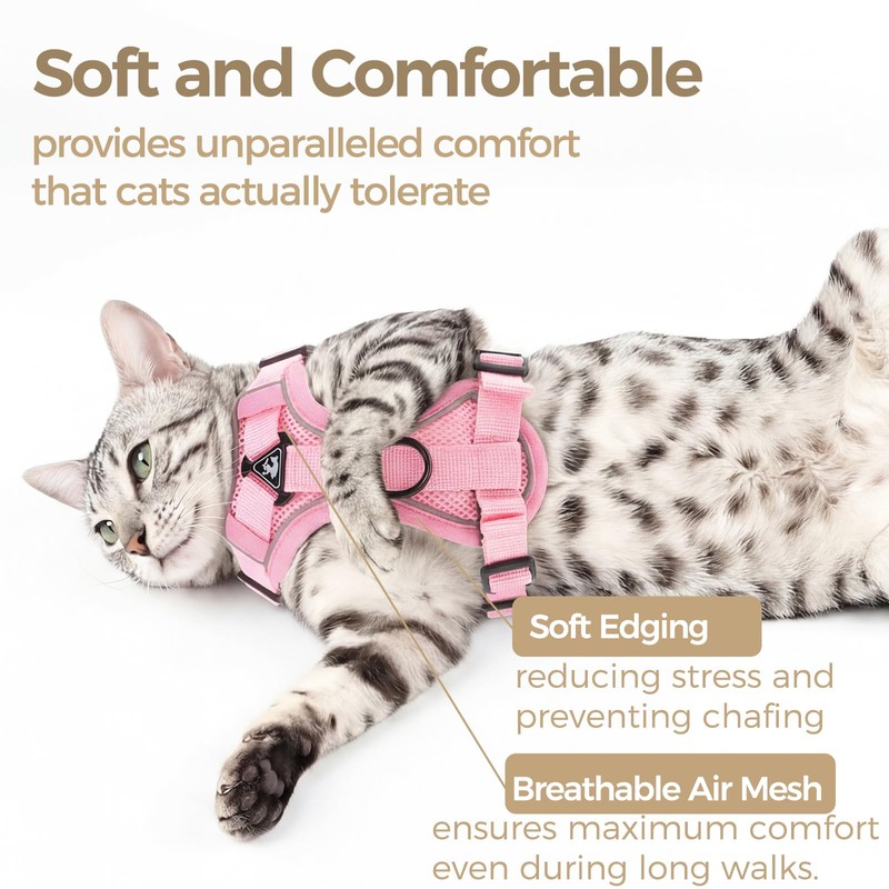 pangdi Cat Harness and Leash Set Escape Proof Tactical Small