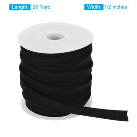 sourcing map Piping Cord Trim 20 Yards 1/2 Inch Piping Tape for Sewing DIY Crafting Fabric Edge Trim Black
