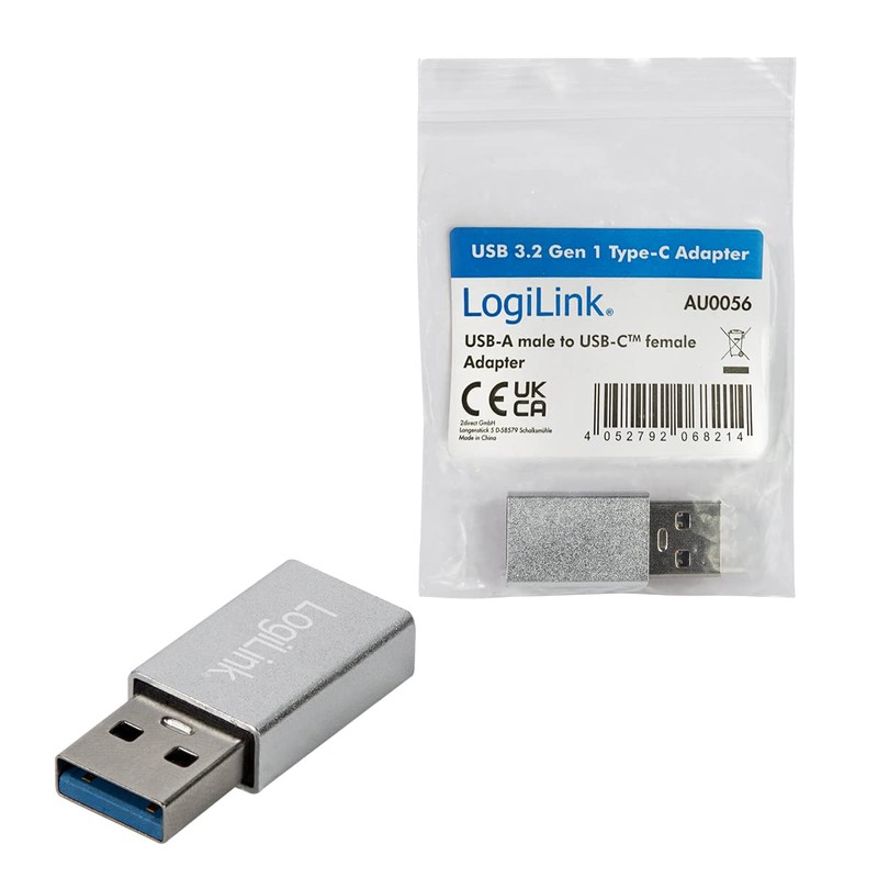 LogiLink USB 3.2 Gen1 Type-C Adapter, USB-A (Male) to USB-C