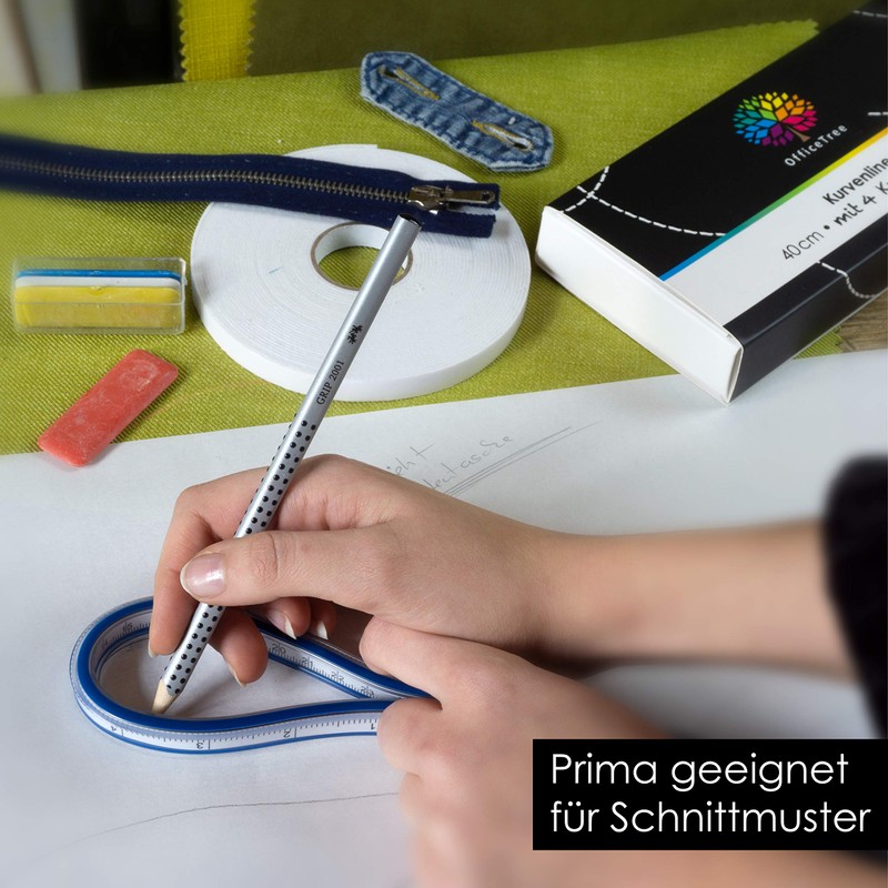 OfficeTree Flexible Curve Ruler 40 cm - 16 Inch -