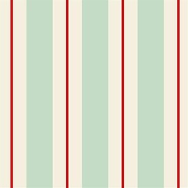 Disposable Dinner Paper Cocktail Napkins - Decorative Beverage Napkins for Parties, Weddings, Graduation - 5 inches by 5 inches Pack of 20 (Stripe Seafoam & Red)