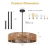 Cunfash 6-Light Black Boho Rattan Semi-Flush Mount Ceiling Light, Farmhouse