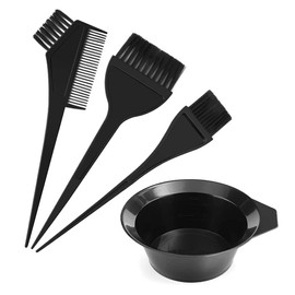 GAOHUI 4 Pcs Hair Coloring Brushes, Hair Dye Kit, Double Sided Hair Dying Brushes Tint Comb Set, DIY Salon Hair Dye Brush and Bowl Set with Hair Dying Mixing Bowl