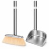 willstar Stainless Steel Broom and Dustpan Set, Long Handle Upright