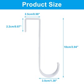Unlorspy 8Pcs Metal Over The Door Single Hook 3.94 Inch Long Hanger Door Hanger Hook Over The Door Hook for Hanging Clothes, Towels and Coats (White)