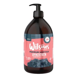 Wilsons - Salmon Oil for Dogs UK, Meal Supplement for Healthy Joints, Omega 3, 6, and 9, 100% Natural, Suitable for Adult Dogs and Puppies 2 Months and Up (500ml)
