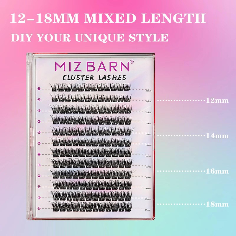 MIZ BARN False Eyelashes 144pcs Lash Extension D Curl Eyelash