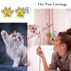 Paw Print Studs Earrings Birthstone Crystal Stud Earrings for Women