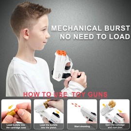 Fidget Gun Toy, EDC Mini Shell Ejecting Toy Gun for Boy, Revolvers Toy Gun Pistol Auto-Loading Shooting Games for Kids Birthday Age 6+