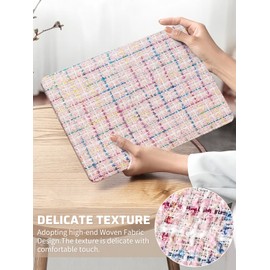 Ksriylm Compatible with MacBook Pro 16 inch Case M2 2021 A2485,2023 A2780 M2,2023 A2991 M3,Fragrant Style Leather Plastic Hard Shell Case with Keyboard Cover,Pink