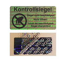 Hologram VOID Security Labels "Check Seal with Logo" on Roll - 40 x 20 mm - Pack of 1000 (Black)