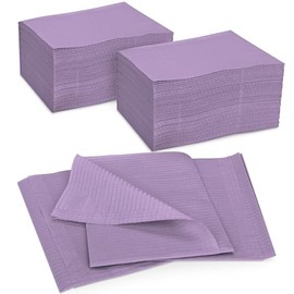 Practicon - Paquete de 125 baberos desechables para pacientes de lavanda, 18 x 13 pulgadas, 3 capas de papel impermeable con respaldo de polietileno, dental, médico, tatuaje, bandeja de uñas o