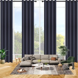 Qiseca Extra Long Curtains High Ceiling Drapes 16Ft for Living Room, Tall Windows Custom Made 2 Story Blackout Curtains for High Living Room Bedroom Loft Theater W52xL192 Inches Long 1 Panel, Navy