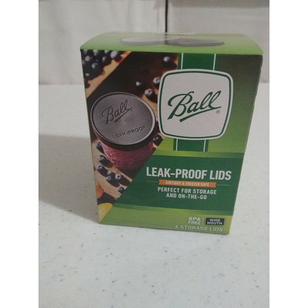 Ball Leak Proof Storage Lids, Wide Mouth  (Box Of 6)