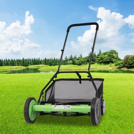 RustyVioum Reel Lawn Mower20-Inch, Manual Reel Mower w/ 9-Gear Adjustable Height, Manual Lawn Mower Push Lawn Sweeper for Park Greening, Yards, Factory Greening