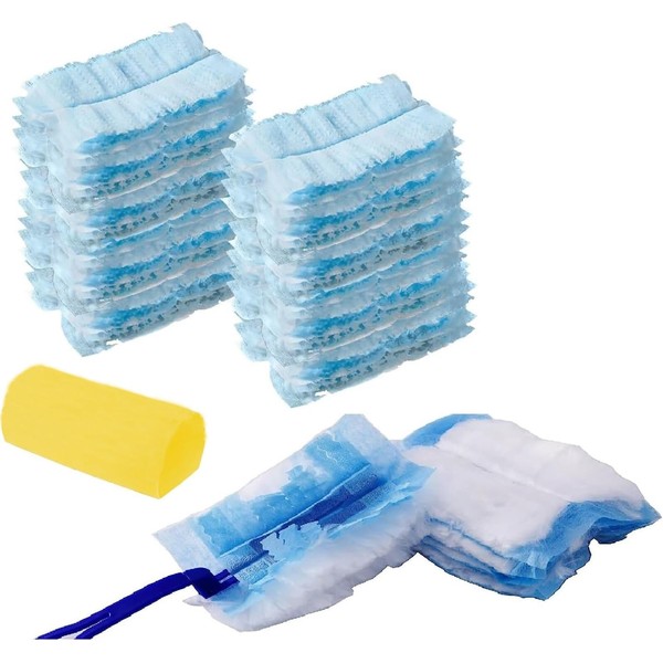 YANHAO 20 PCS Blue Dust Magnet Refills,Disposable Duster Heads,Fluffy Duster