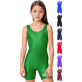 Exxact Sports Plain Youth Girls Wrestling Singlet – High-Cut, Full-Coverage Kids Wrestling Singlets For Girls (Green, YL)