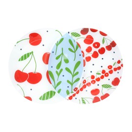 Pavilion Gift Company - Cherries - 13.75" Tri-Section Chip & Dip Platter Summer Serveware Vintage Decor Red Kitchen