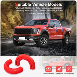 TOVIIEA Tow Hook Covers for Ford F150 2004-2026 Bronco Base/Big Bend/Outer Banks 2021-2026，for Toyota Tundra 2017-2021,Tow Hitch Covers Compatible with F150 &Toyota Tundra Accessories,2PCS-RED