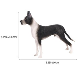 PRETYZOOM Mini Great Dane Dog Figurine, Black Dog Statue, Realistic Detailed Puppy Figures Made of Plastic, Simulation Dog Model, Vivid Animals, Puppy Ornament for the, 16.00X13.20X3.50CM