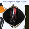 LeMotech Zipper Tool Bag with Carabiners, Water Resistant Stand-Up Utility