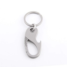 FEGVE Titanium Keychain with Bottle Opener Function Heavy Duty Carabiners EDC Outdoor Tool for Men and Women