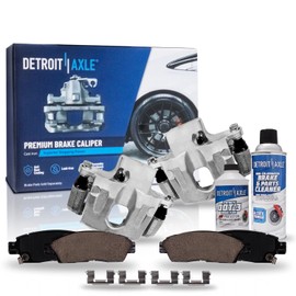 Detroit Axle - Rear Brake Kit for Chevy Trailblazer EXT SSR GMC Envoy XL XUV Buick Rainier Olds Bravada Saab 9-7X Isuzu Ascender, Disc Brake Calipers Ceramic Brake Pads Replacement