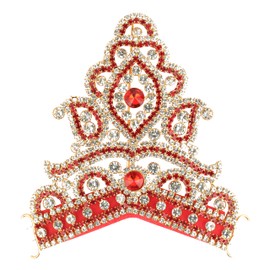 Designer God Goddess Mukut Set for Ganesh G / Laddu Gopal / Devi Maa / Radha Krishna Haar Sringar Set Deities jewellary Holi Festival Set for All God Idol Statue (Size:- 4 , Color :- White and red)