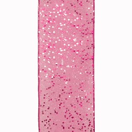 Berwick Wired Edge Flash Sheer Craft Ribbon, 5/8-Inch Wide by 25-Yard Spool, Fuchsia