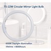 Poweka T5-22W Circular Bulb,7.25inch Round Mirror Light Bulb Replacement Compatible