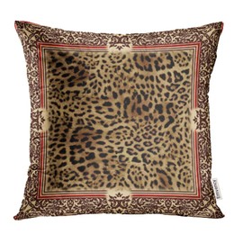 Emvency Throw Pillow Covers Cases Beautiful Wild Leo Pattern of with Leopard Skin Panther Shawl Animal Print Decorative Pillowcases 20"x20"(50cmX50cm) Case Cushion Cover for Bed Couch