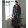 DAVID ARCHY Men's Soft Plush Coral Fleece Robe Full Length
