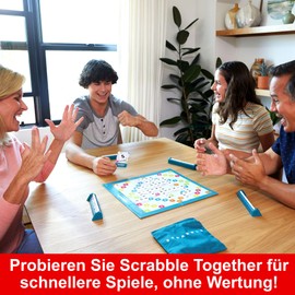 MATTEL GAMES Scrabble Two in One Double-Sided Board Game for Fast, Casual and Cooperative Game, Includes 50 Target Cards for Scrabble Together, Easy Scoring, HWD45