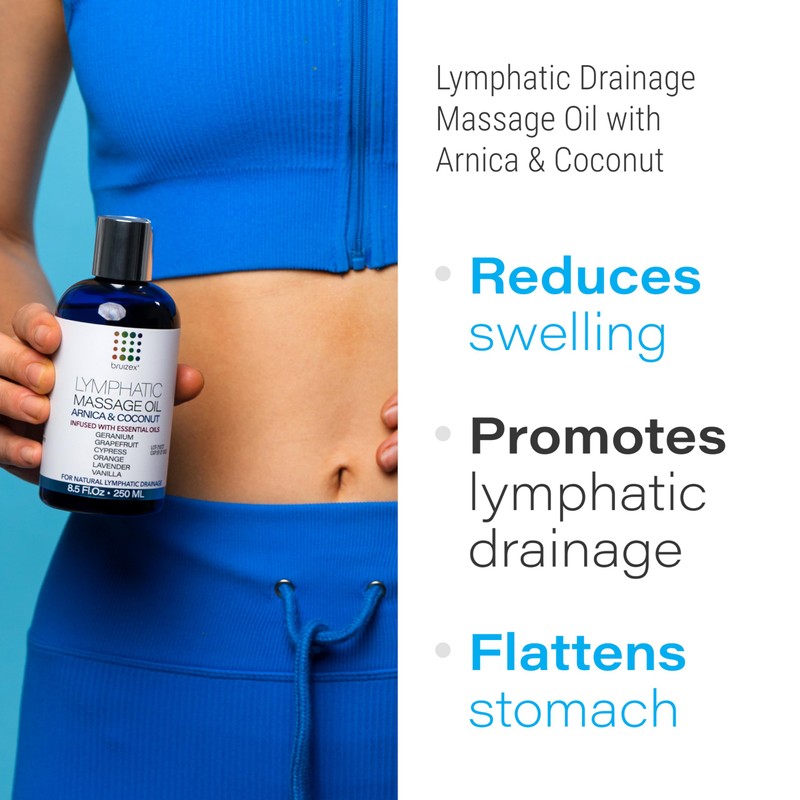 Bruizex Arnica Coconut Lymphatic Massage Oil & Fibro Roller Lymphatic