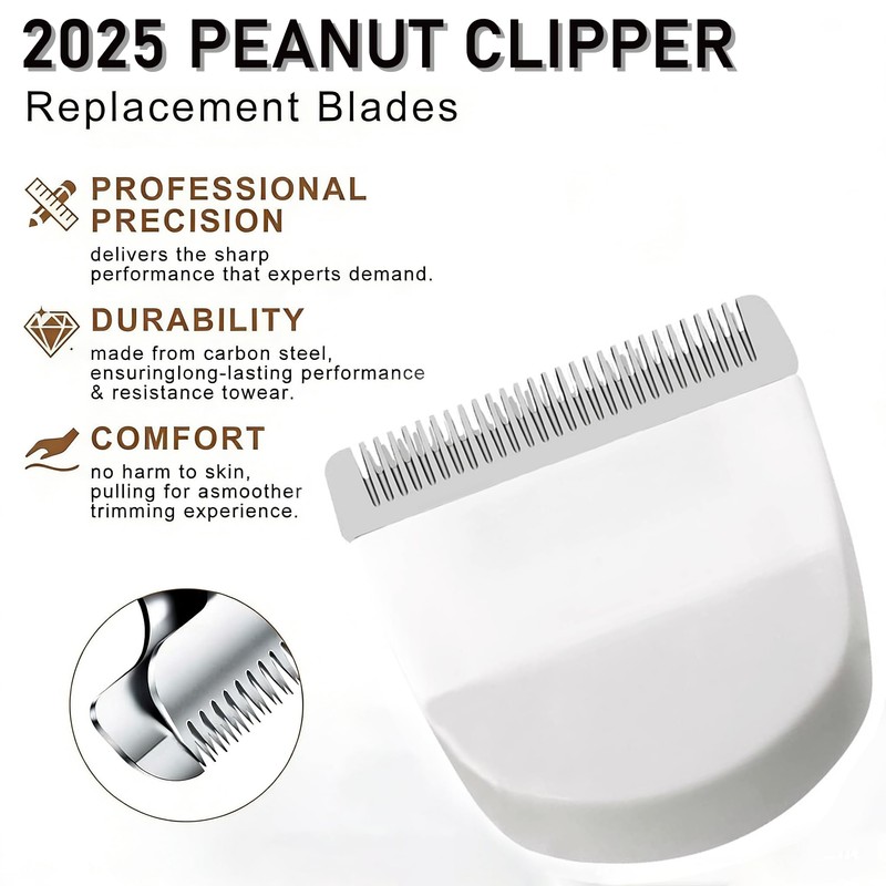 2 Pack Professional Peanut Replacement Blades with 4 Professional Clipper