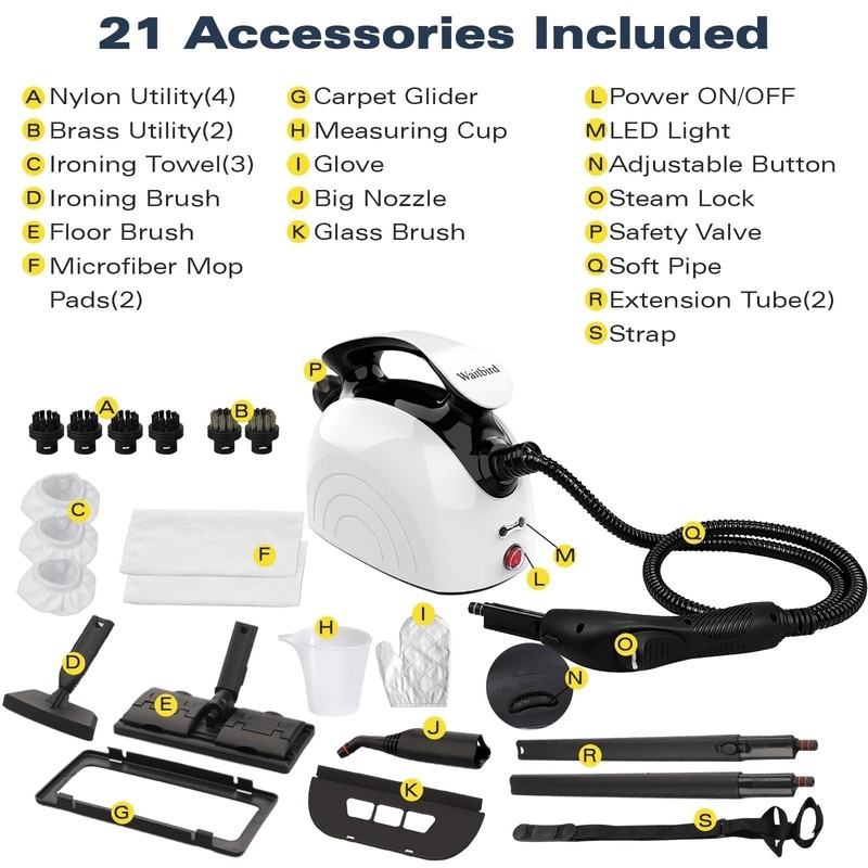 Multi-Purpose Steam Cleaner, 4.5Bar 300°F Steamer for Tile & Grout