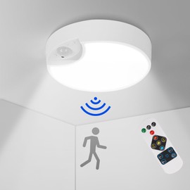 HOTUT LED Ceiling Light with Motion Radar, 2W 260Lm Round Ultra Thin Ceiling Light, 3 Color Temperature Flush Ceiling Light for Kitchen, Bedroom, Cloakroom, Porch, Hall, Lounge, Utility Room and More