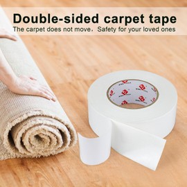 BOMEI PACK Carpet Tape - 2 Inch x 30 Yards Residue-Free, Heavy Duty Double Sided Rug Tape for Carpet, Strong Adhesive and Removable Carpet Repair Tape for Hardwood Floors and Area Rugs