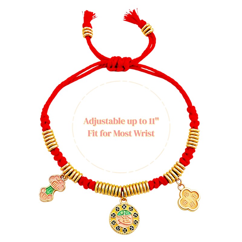 CINSKYING Fengshui String Braided Bracelet with Lucky Charms (W1)