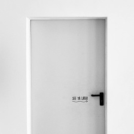 Vinyl Wall Art Decal - See Ya Later - 3" x 8" - Trendy Funny Joke Quote Arrow Design Sticker for Home Office Bedroom Coffee Shop Entry Doors Storefront Decor (Black)