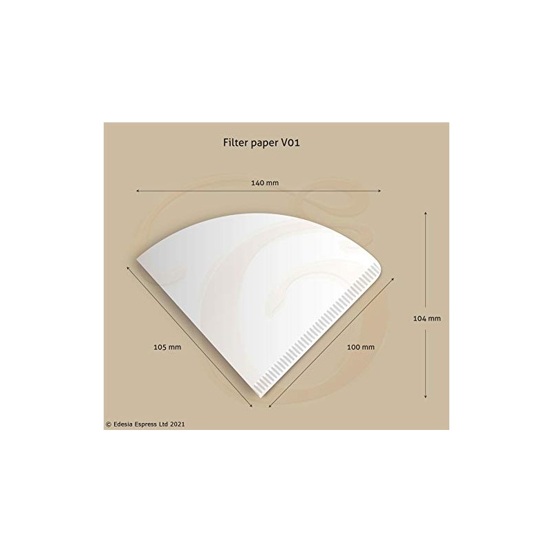 100 Size V01 White Coffee Filter Papers, Compatible with Hario