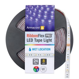Armacost Lighting RibbonFlex Pro Outdoor IP67 RGB+W Strip Light Tape 30+30 LED/m 16 ft (5m), Multicolor, 16.4 ft (5m) (623430)