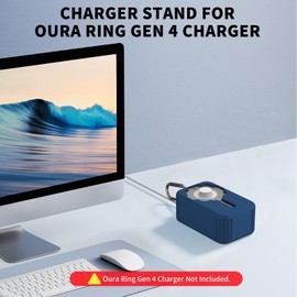 Silicone Charger Protector Cover for Oura Ring 4 Charger,Case Cover Compatible with Oura Ring Charger Size 4/5/6/7/8/9/10/11/12/13/14/15, Shockproof Case for Oura Ring Charger,Only Case (Deep Blue)