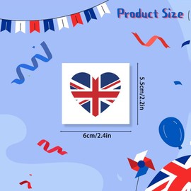 King Charles III Coronation Tattoos,40 Pcs Temporary Tattoo Stickers Fade Resistant England Flag Sticker for King Charles Coronation UK Patriotic Coronation Ceremony Party Favors
