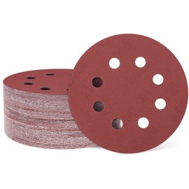 HARFINGTON 50 Pcs 5 Inch Sanding Disc 8 Hole 600 Grit Hook and Loop Sandpaper Random Orbital Sander Pads for Woodworking Automotive Metal Polishing
