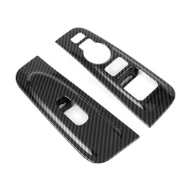 Qiilu for Hyundai Grand Starex H1 2019 2pcs Carbon Fiber Style Window Armrest Trim Cover Car Door Armrest Window Switch Cover Trim Car Window Armrest Trim Window Armrest Cover Window Armrest Frame Win