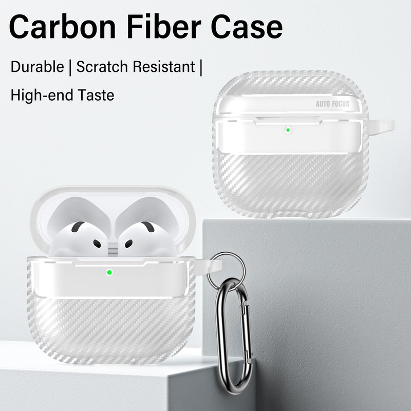 Fofvccv for AirPods 4th Generation Case 2024, Carbon Fiber Texture