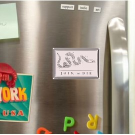 Texas Hart Designs Join or Die Die Cut Glossy Fridge Magnet