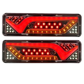 PLEAVIT Tail Lamp, Truck, 24 V, Sequential, Flowing Turn Signal, LED, General Purpose, Compatible with Vehicle Inspections, IP67 Waterproof, Left and Right Set