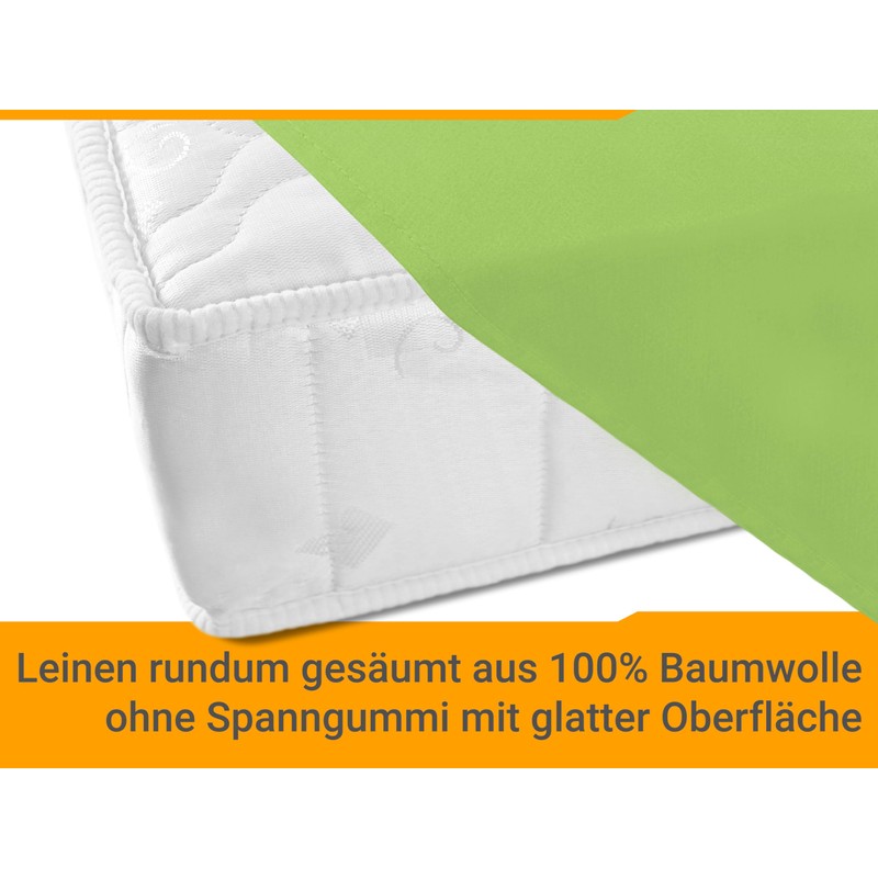 npluseins 701.887 Sheet without Elastic Band 100% Cotton Approx. 150